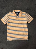 Chaps Polo Shirt gestreift in Beige/Orange mit Navy Streifen
