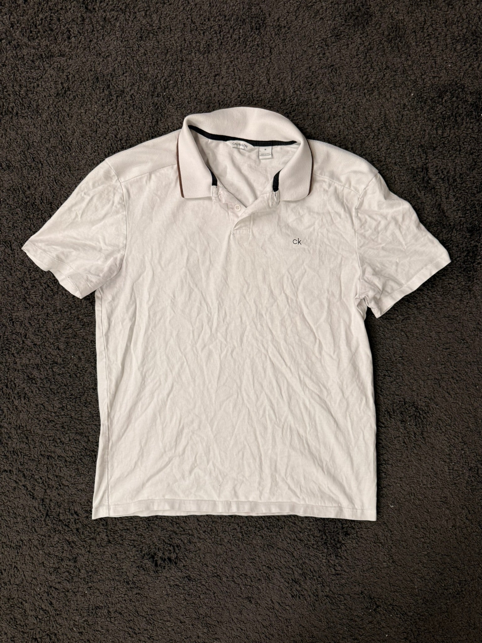 Calvin Klein Polo Shirt Weiss mit Backlogo