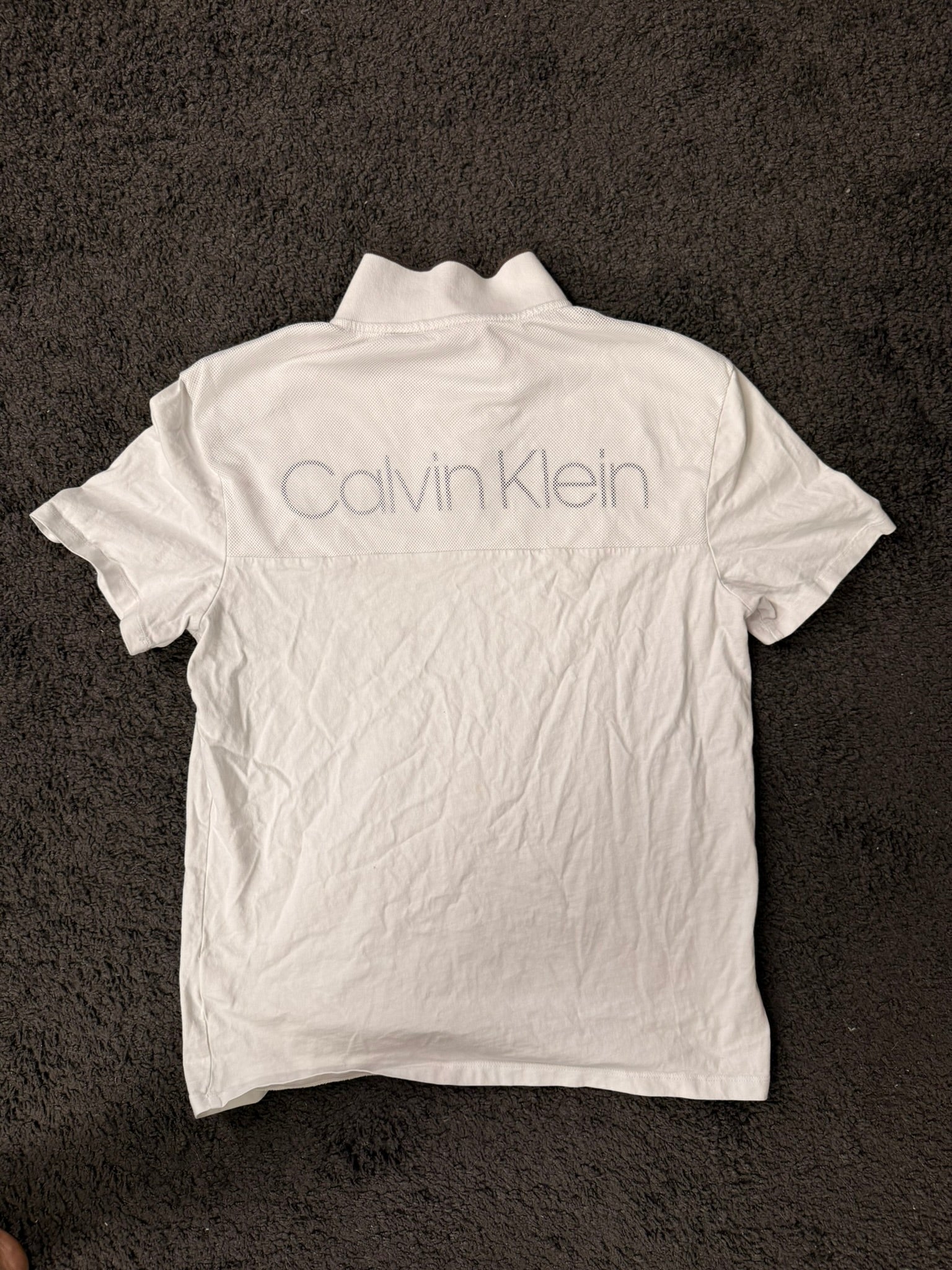 Calvin Klein Polo Shirt Weiss mit Backlogo