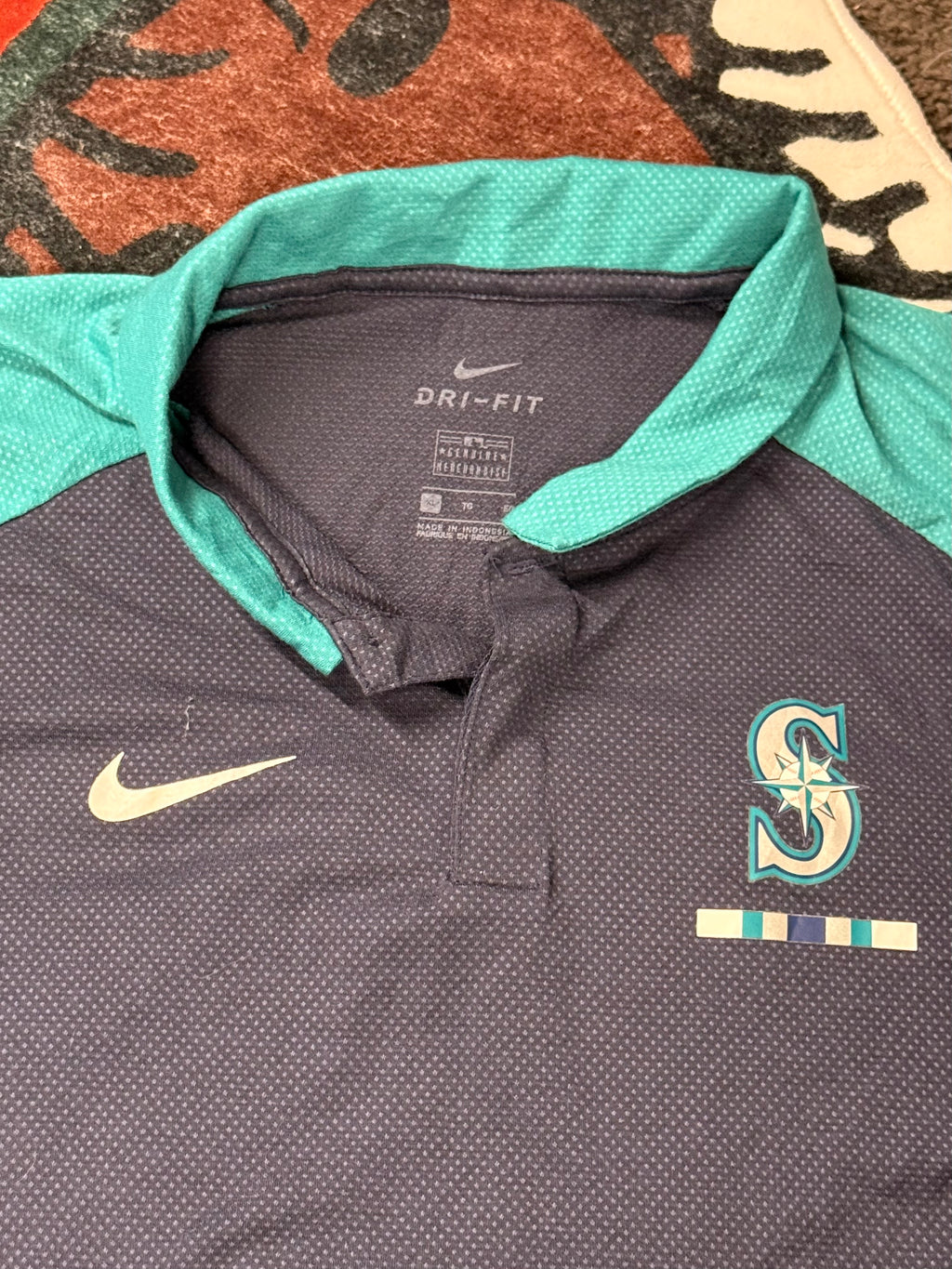 Nike Men's Navy and Blue Polo-shirts