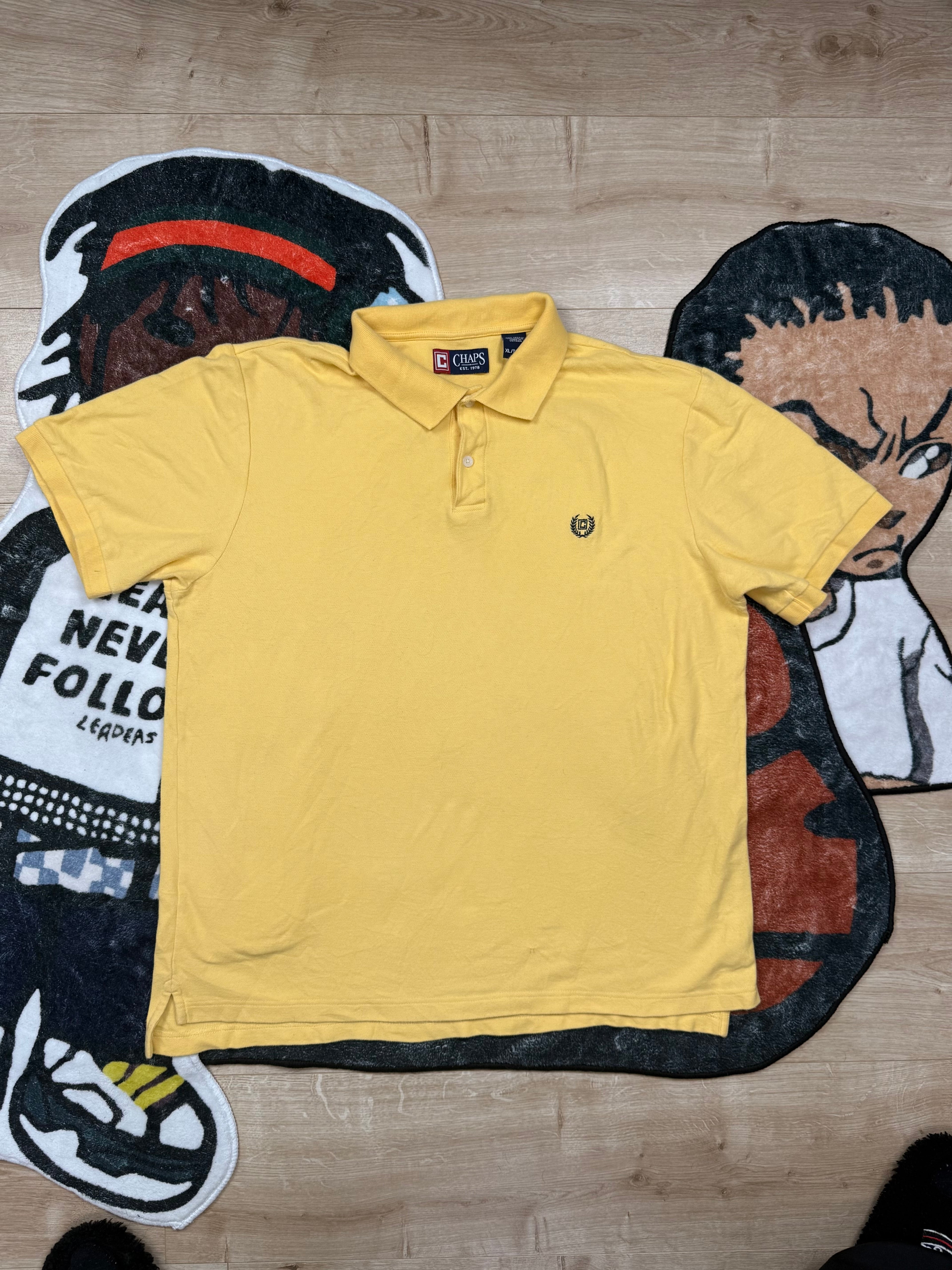 Chaps Men's Yellow Polo-shirt — Size XL